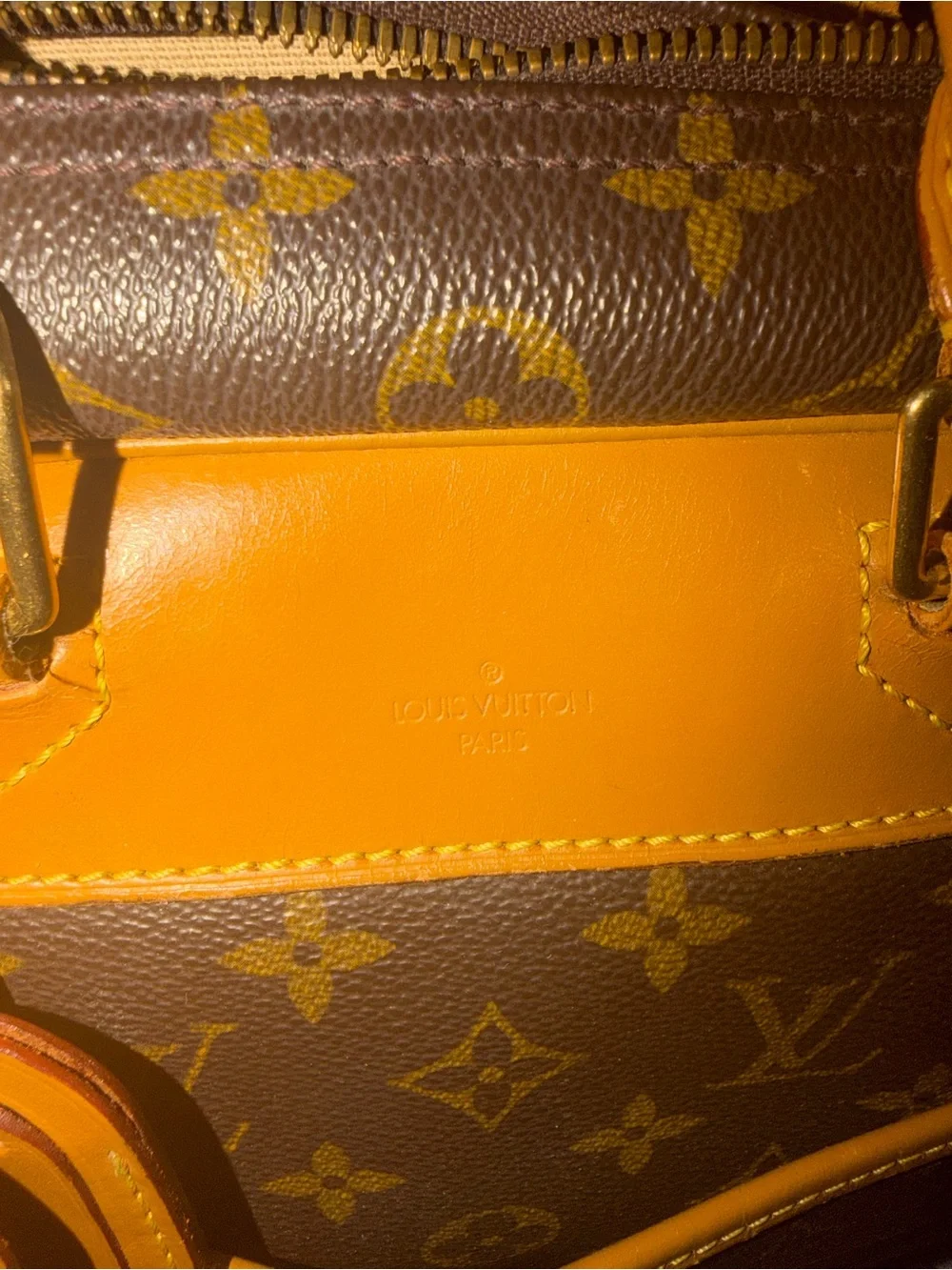 Louis Vuitton Brown Monogram Duffel with Tan Leather Trim